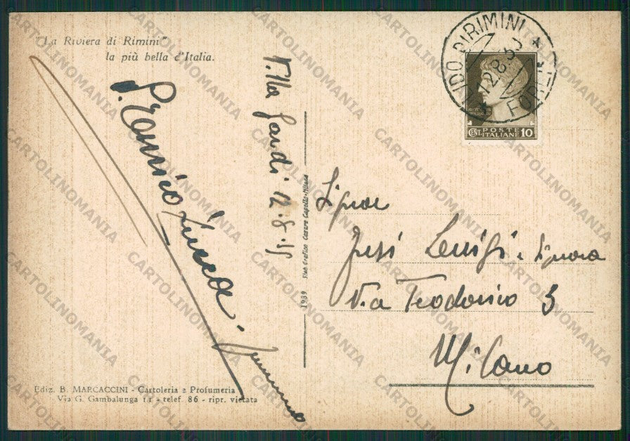 Rimini Città ABRASA FG cartolina KB0475 – retro