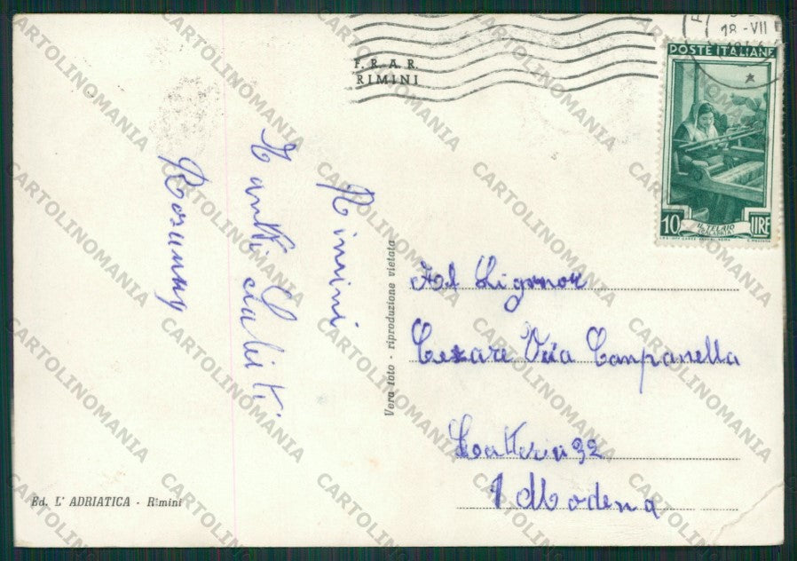 Rimini Città PIEGA Foto FG cartolina KB0492 – retro