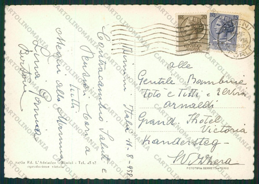 Rimini Città Saluiti da FG cartolina KB0495 – retro