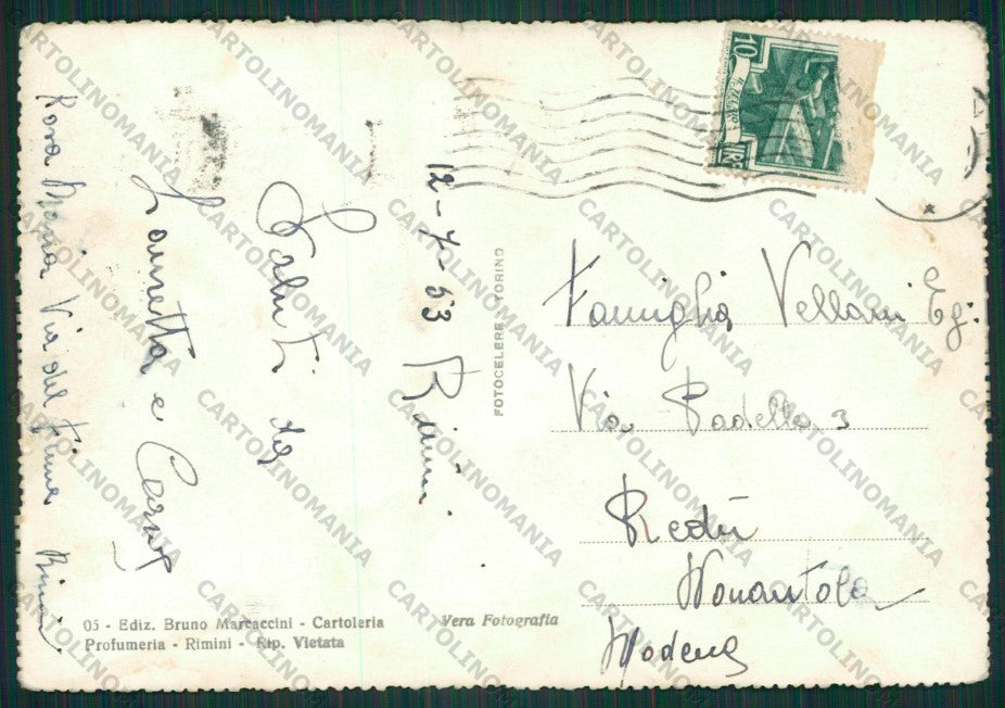 Rimini Città STRAPPINI Foto FG cartolina KB0504 – retro