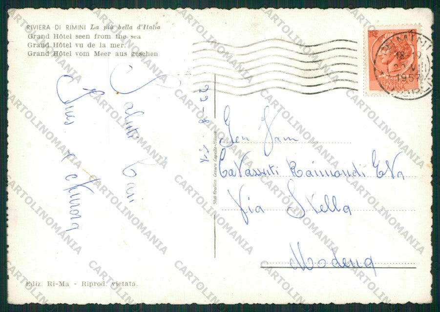 Rimini Città Barche PIEGHINA Foto FG cartolina KB0510 – retro