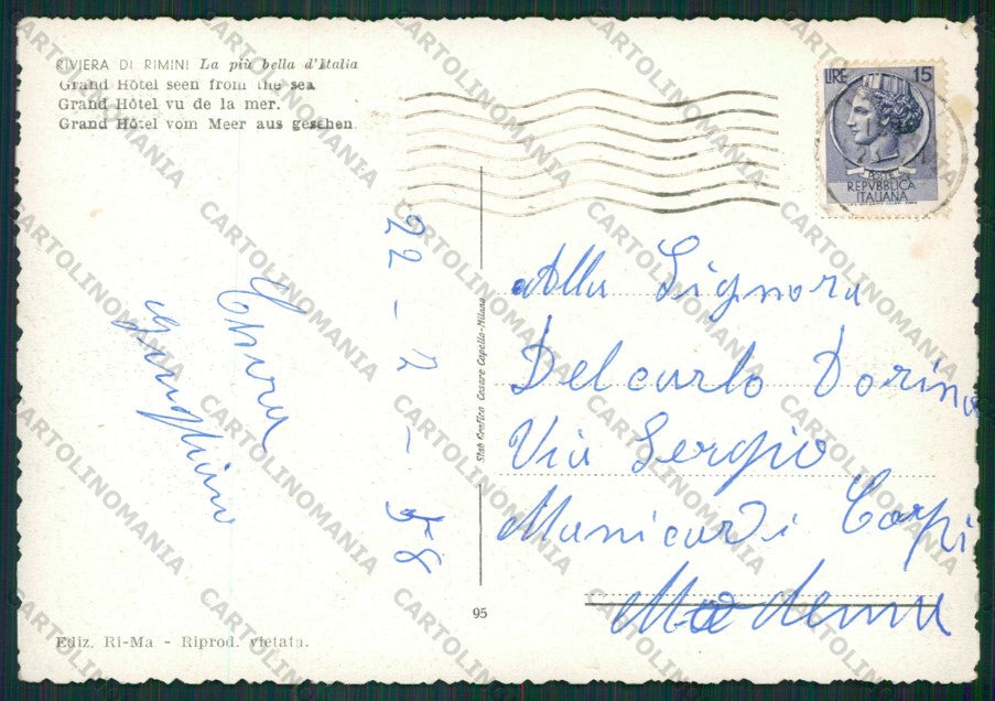 Rimini Città FG cartolina KB0514 – retro