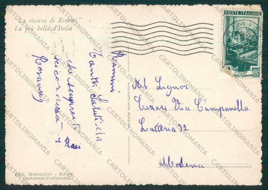 Rimini Città PIEGHINA FG cartolina KB0515 – retro