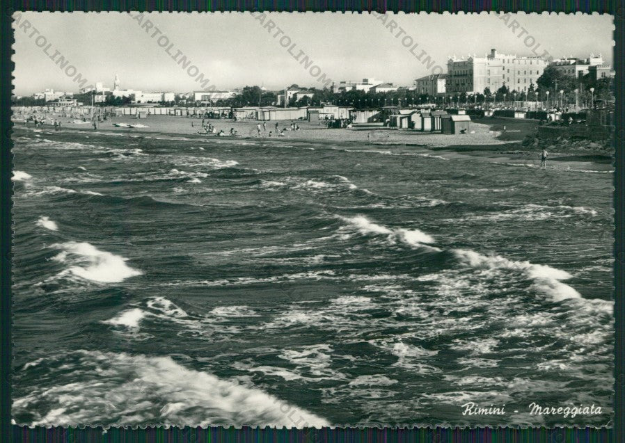 Rimini Città Mareggiata Foto FG cartolina KB0521 – fronte