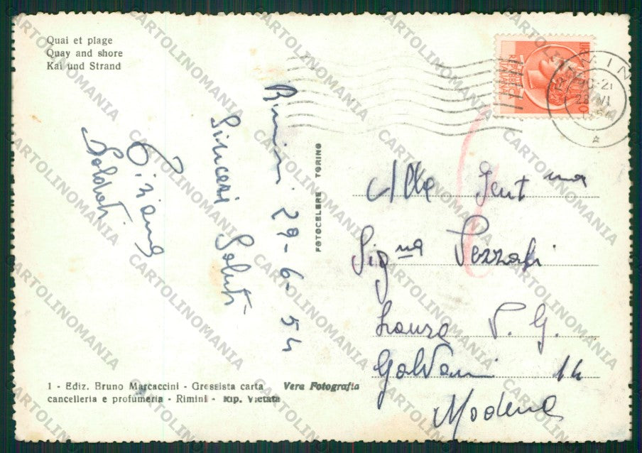 Rimini Città Foto FG cartolina KB0522 – retro