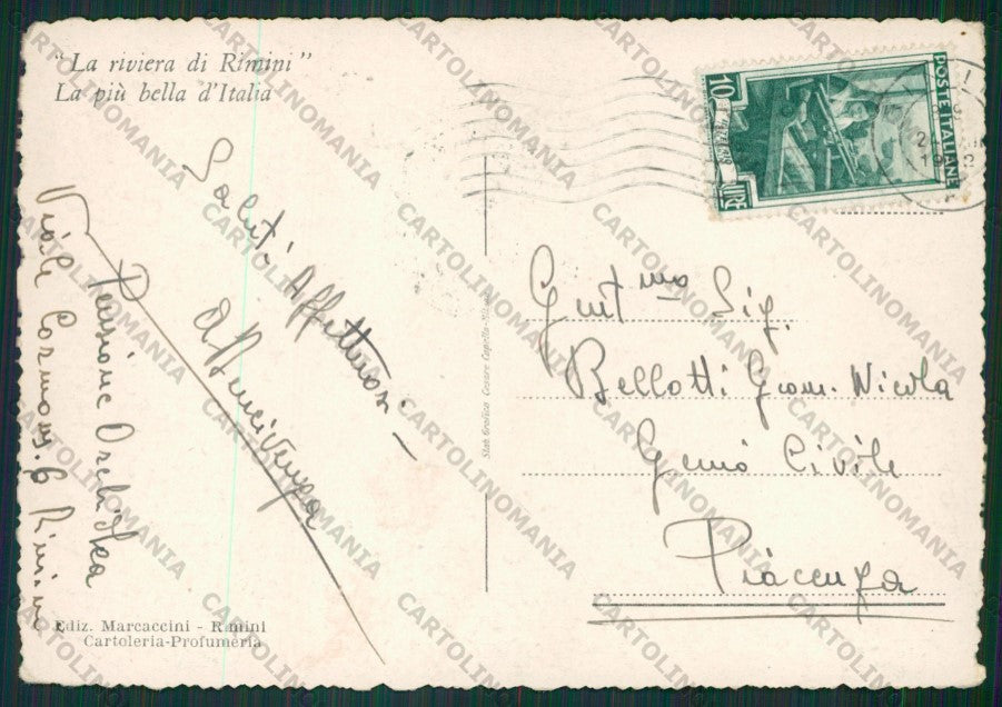 Rimini Città Auto PIEGHE FG cartolina KB0526 – retro