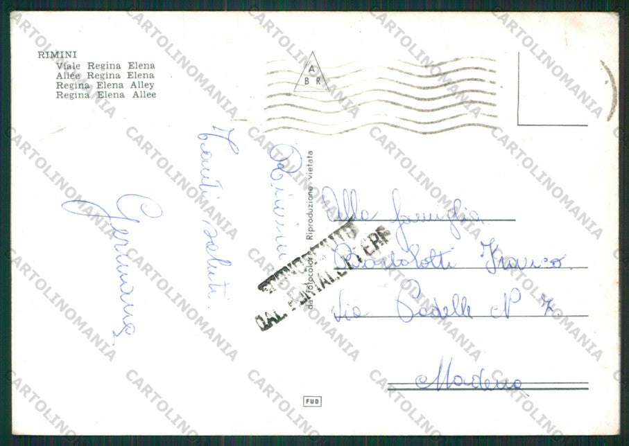 Rimini Città Foto FG cartolina KB0530 – retro