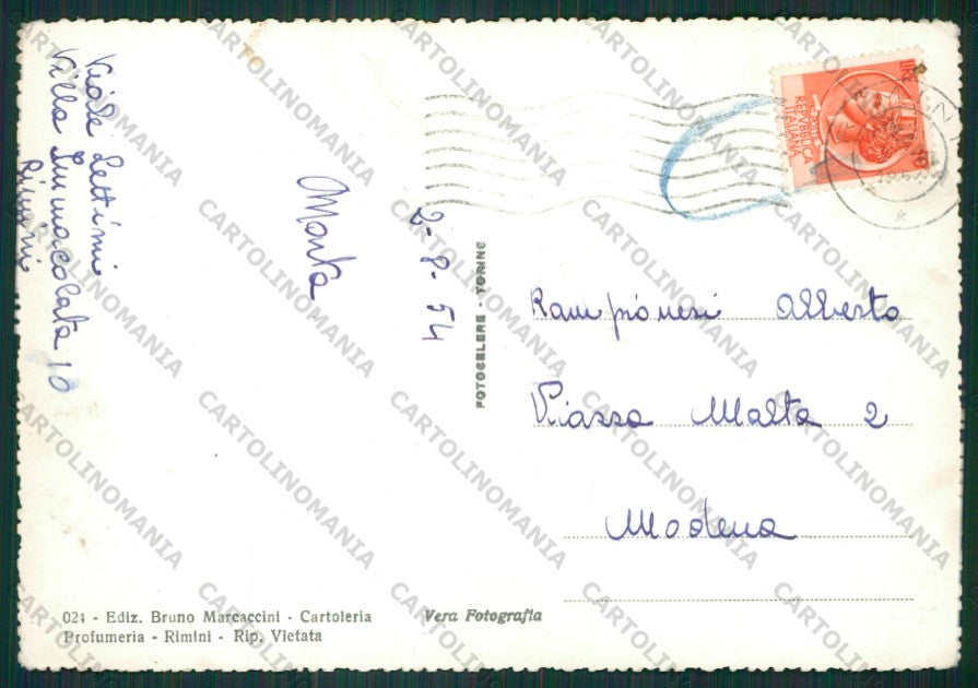 Rimini Città PIEGA Foto FG cartolina KB0533 – retro