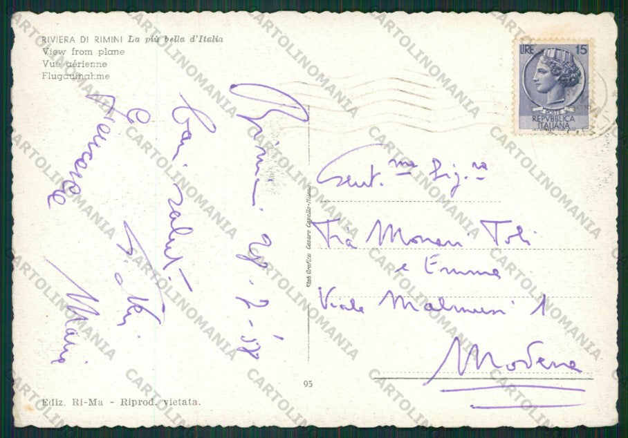 Rimini Città FG cartolina KB0545 – retro
