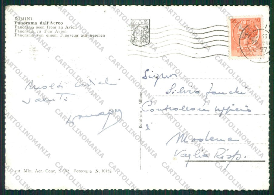 Rimini Città Foto FG cartolina KB0551 – retro
