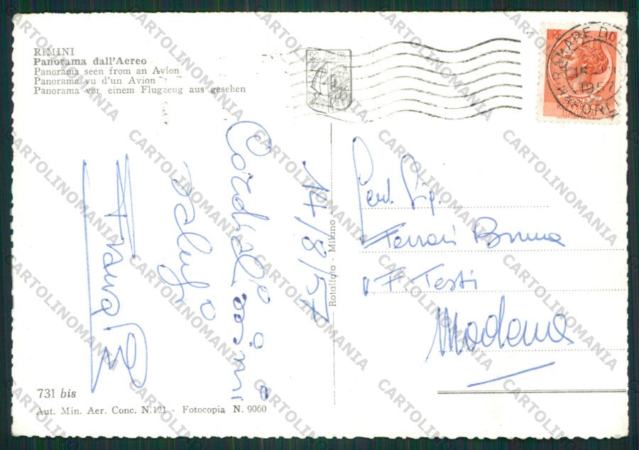 Rimini Città Foto FG cartolina KB0558 – retro