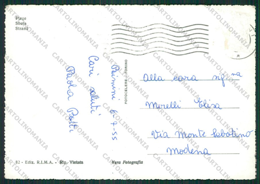 Rimini Città PIEGHINA Foto FG cartolina KB0563 – retro