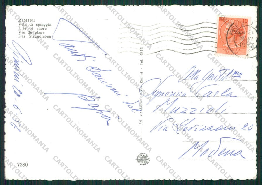 Rimini Città Barca Foto FG cartolina KB0568 – retro