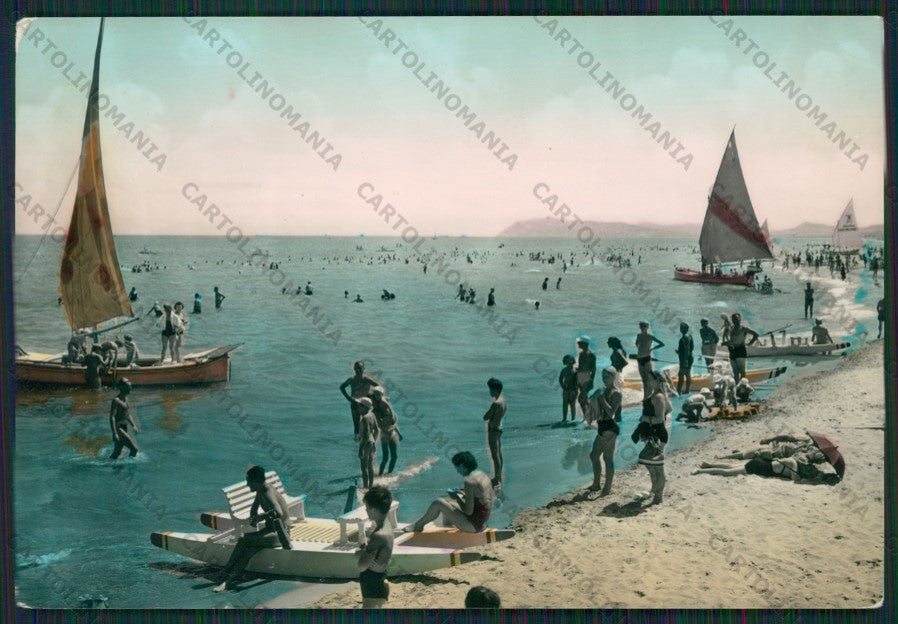 Rimini Città Barche PIEGA Foto FG cartolina KB0573 – fronte