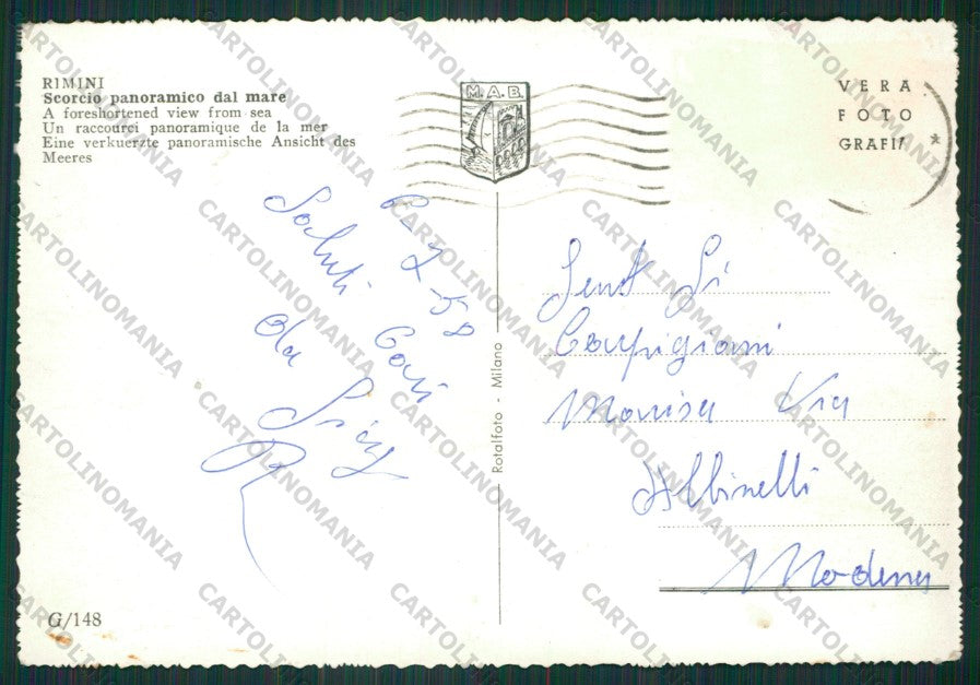 Rimini Città Foto FG cartolina KB0576 – retro