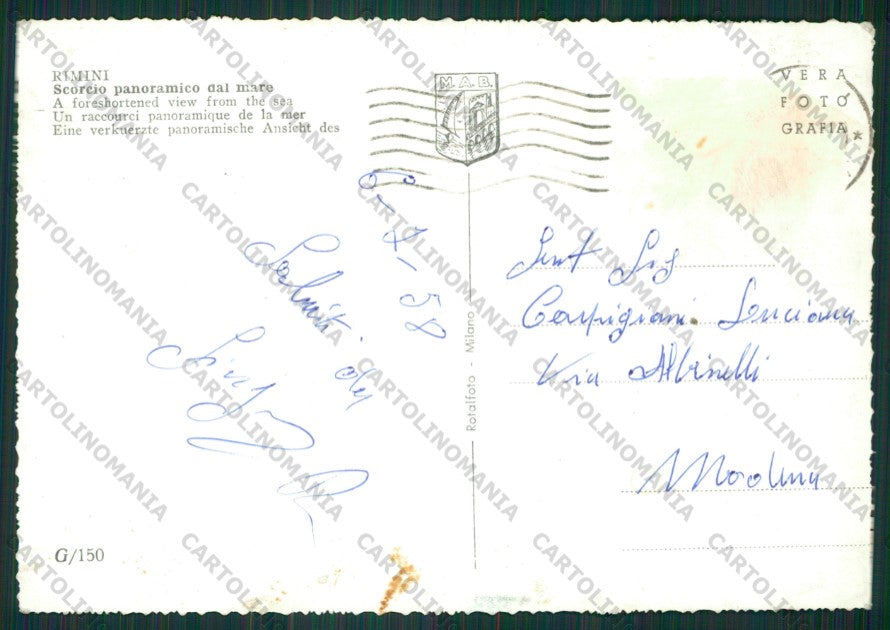 Rimini Città Barca Foto FG cartolina KB0579 – retro