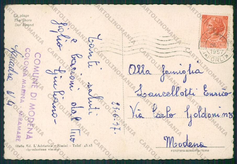 Rimini Miramare di FG cartolina KB0583 – retro