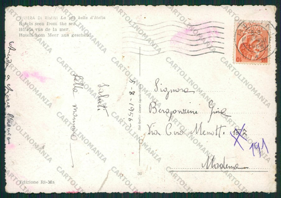 Rimini Città STRAPPO FG cartolina KB0584 – retro