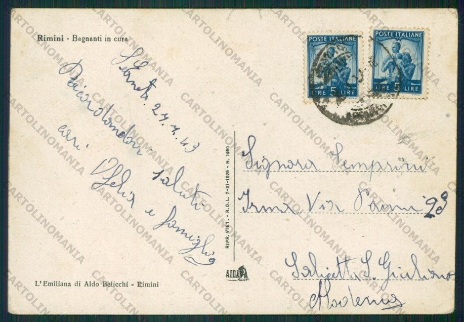Rimini Città STRAPPINI FG cartolina KB0591 – retro