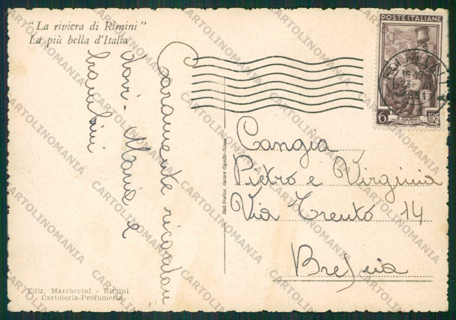 Rimini Città FG cartolina KB0598 – retro