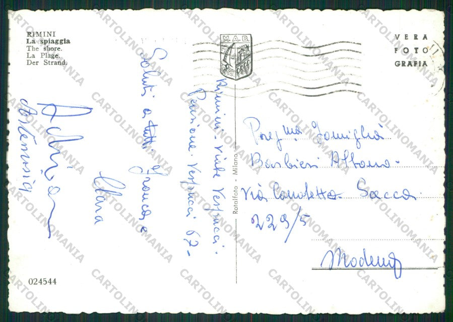 Rimini Città PIEGHINA Foto FG cartolina KB0601 – retro