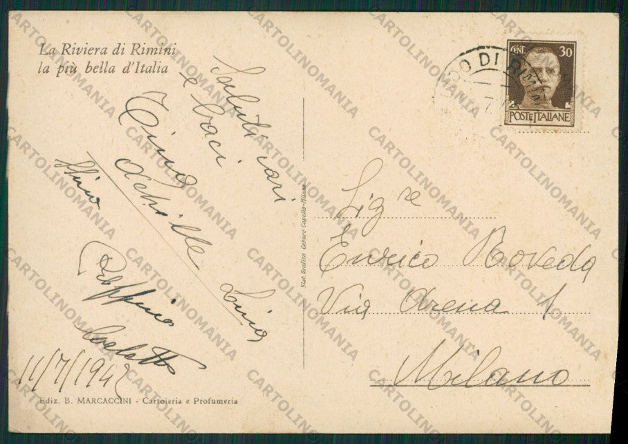 Rimini Città FG cartolina KB0613 – retro
