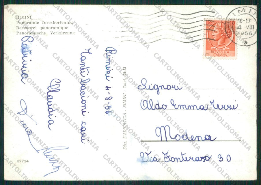 Rimini Città Foto FG cartolina KB0616 – retro