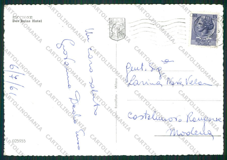 Rimini Città Auto PIEGHINA Foto FG cartolina KB0625 – retro