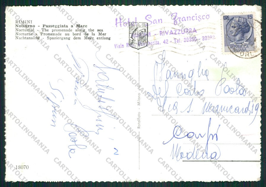 Rimini Città PIEGHINA Foto FG cartolina KB0627 – retro