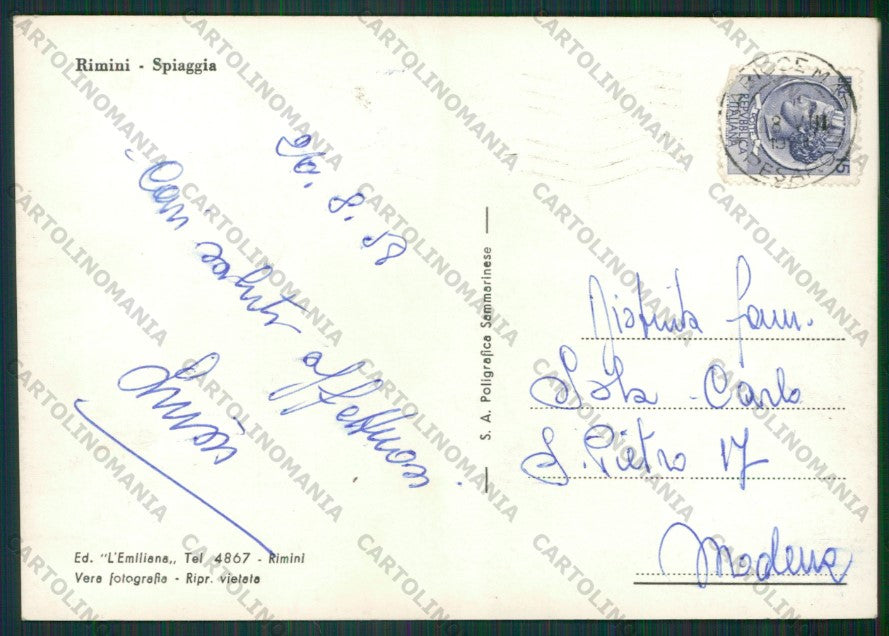 Rimini Città Foto FG cartolina KB0638 – retro