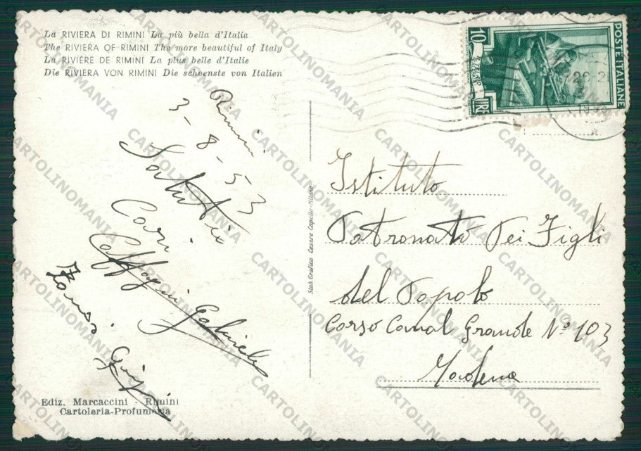 Rimini Città Barca FG cartolina KB0649 – retro