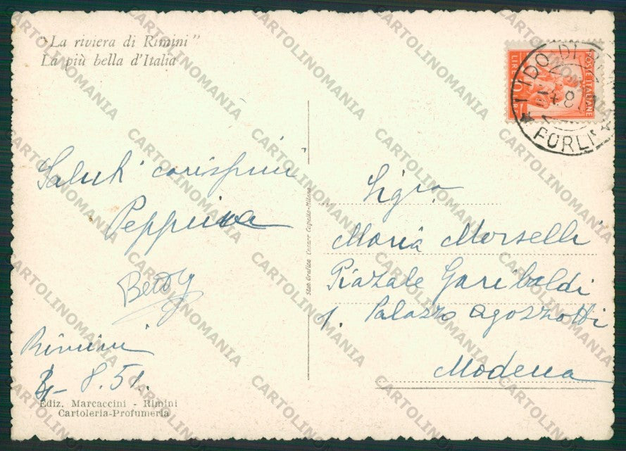 Rimini Città Barche FG cartolina KB0650 – retro