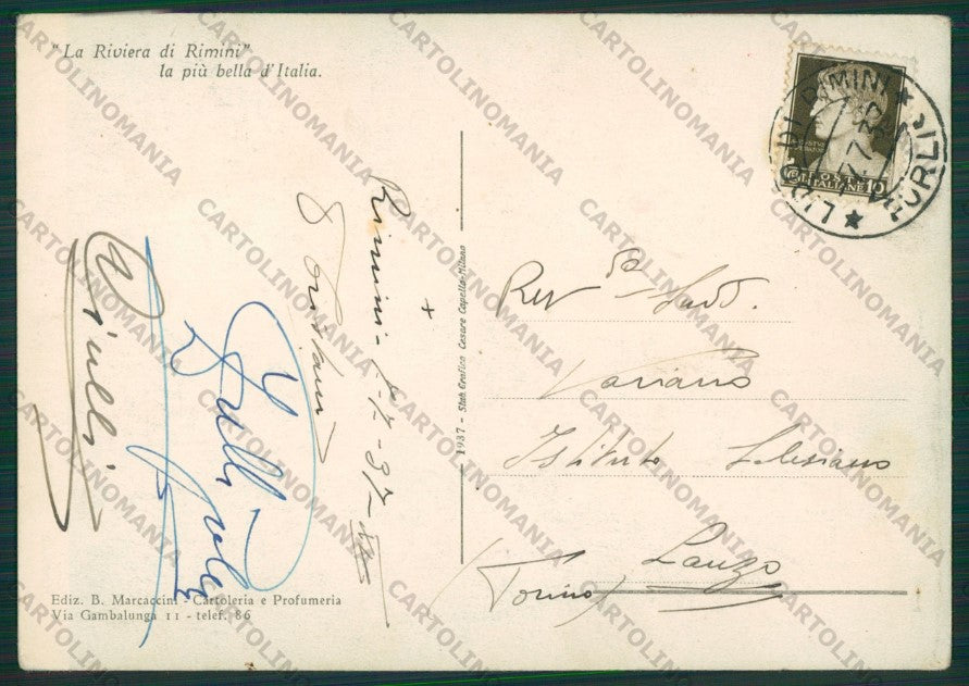 Rimini Città Barca PIEGHINA FG cartolina KB0651 – retro