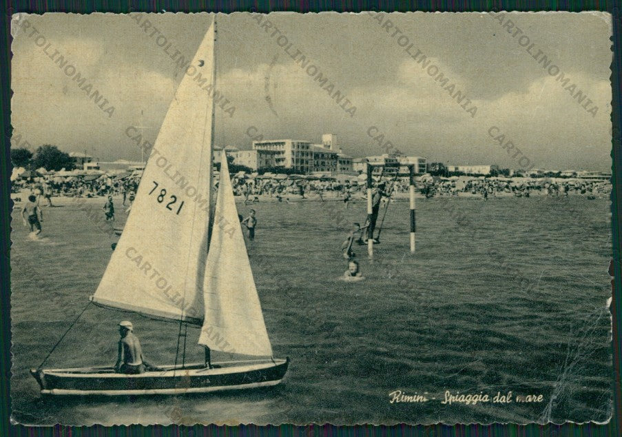 Rimini Città Barca PIEGA FG cartolina KB0655 – fronte