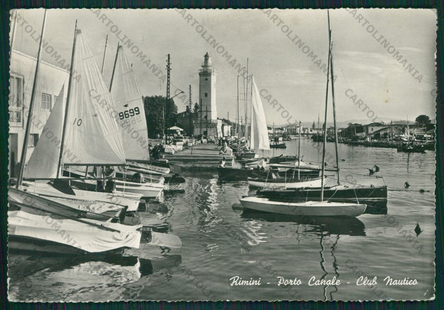 Rimini Città Barche PIEGA Foto FG cartolina KB0662 – fronte