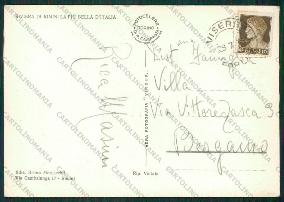 Rimini Città Barche PIEGHINE Foto FG cartolina KB0664 – retro