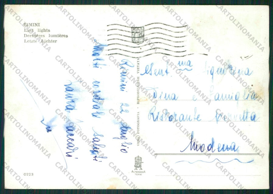 Rimini Città Foto FG cartolina KB0665 – retro