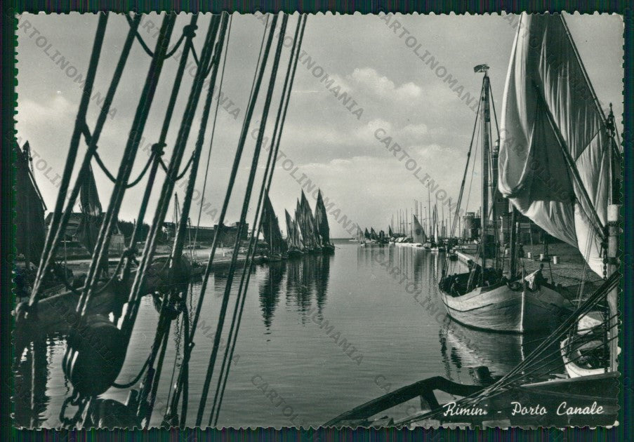 Rimini Città Porto Canale Barche Foto FG cartolina KB0671 – fronte