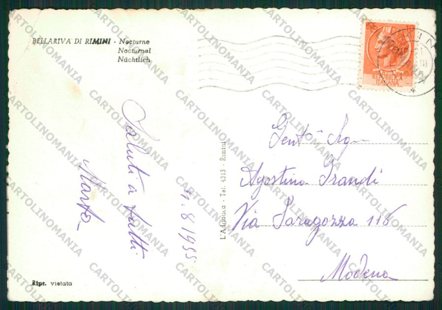 Rimini Bellaria PIEGHE Foto FG cartolina KB0682 – retro