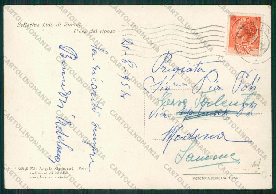 Rimini Bellaria Barche Foto FG cartolina KB0683 – retro