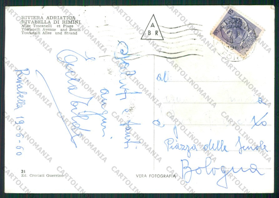 Rimini Rivabella di PIEGHINE Foto FG cartolina KB0687 – retro