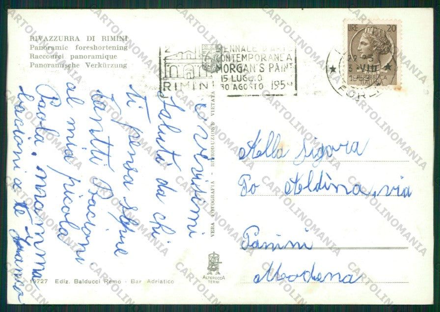 Rimini Rivazzurra di PIEGHINA ABRASA Foto FG cartolina KB0689 – retro