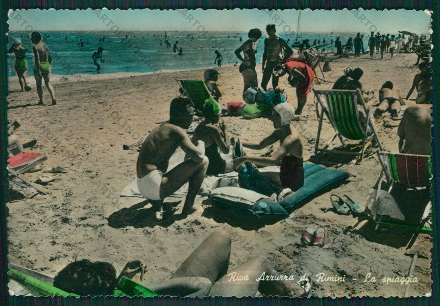 Rimini Rivazzurra di PIEGHINE ABRASA Foto FG cartolina KB0690 – fronte
