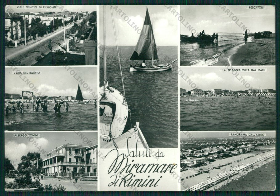 Rimini Miramare di Saluti da Foto FG cartolina KB0698 – fronte