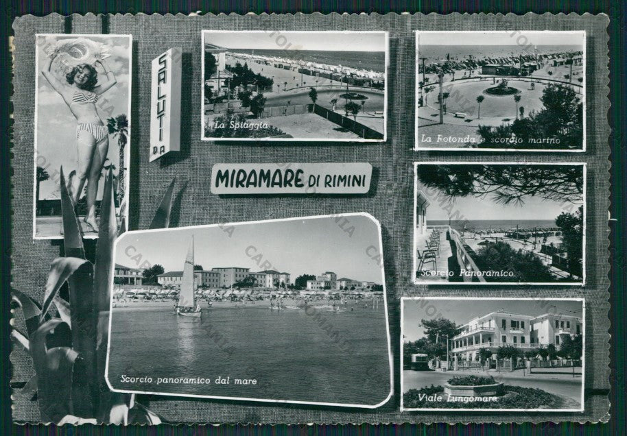Rimini Miramare di Saluti da STRAPPINO Pin Up Foto FG cartolina KB0699 – fronte