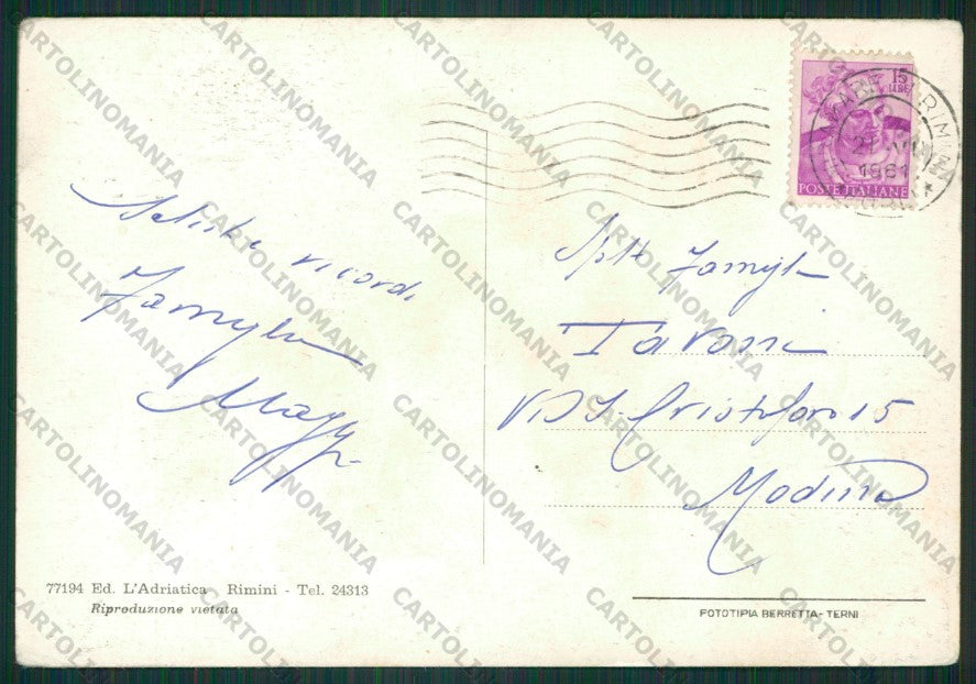 Rimini Miramare di Saluti da PIEGHINA FG cartolina KB0707 – retro