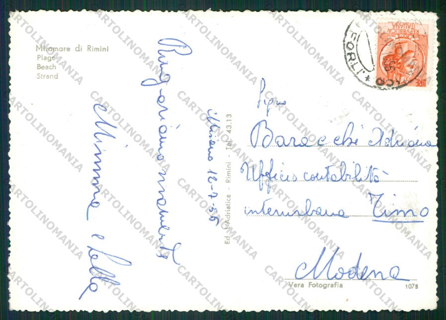 Rimini Miramare di Foto FG cartolina KB0715 – retro