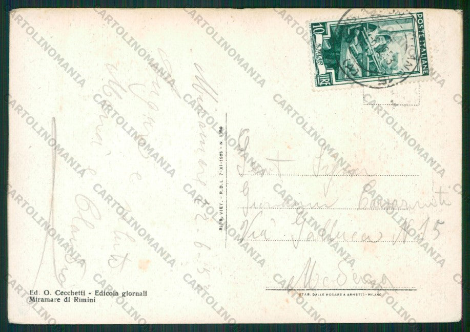 Rimini Miramare di FG cartolina KB0723 – retro