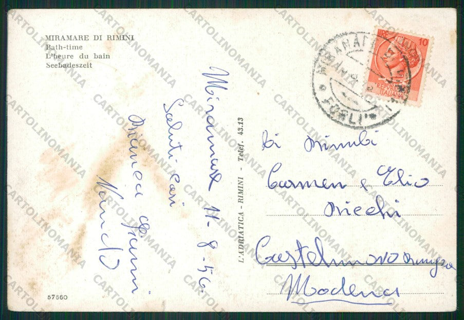 Rimini Miramare di STRAPPINO FG cartolina KB0732 – retro