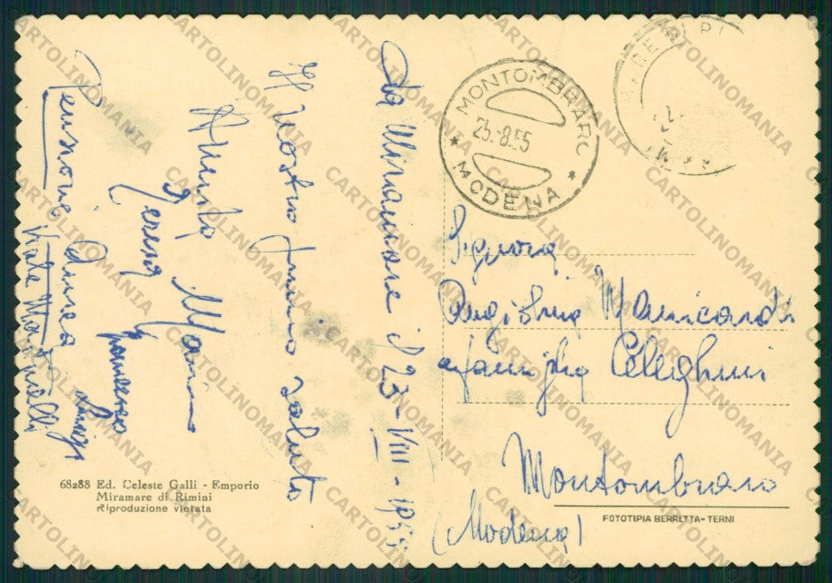 Rimini Miramare di FG cartolina KB0733 – retro